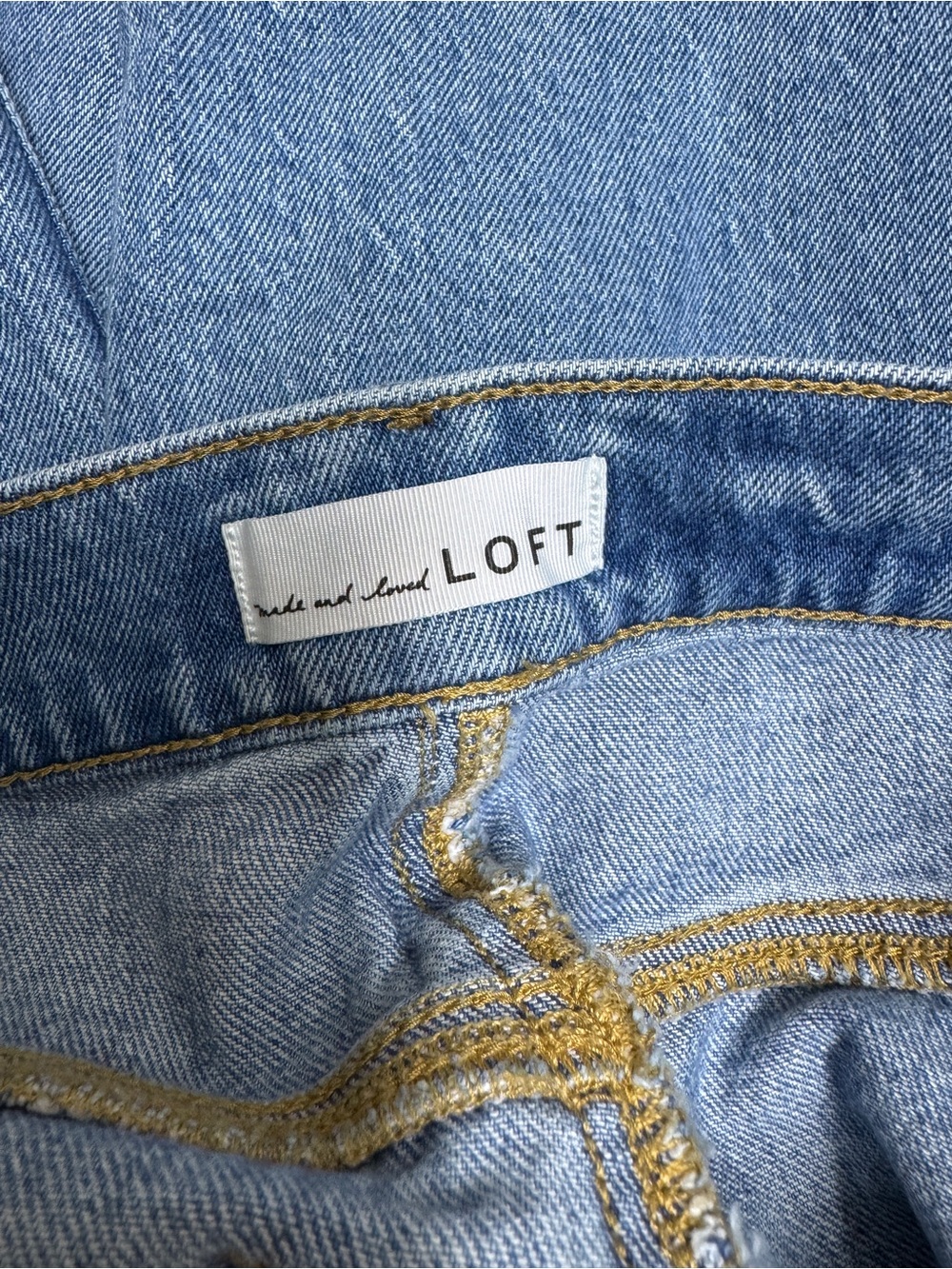 WJ452 {LOFT} "The Wide Leg" Blue High Rise Relaxed Loose Baggy Denim Jeans - Picture 3 of 7